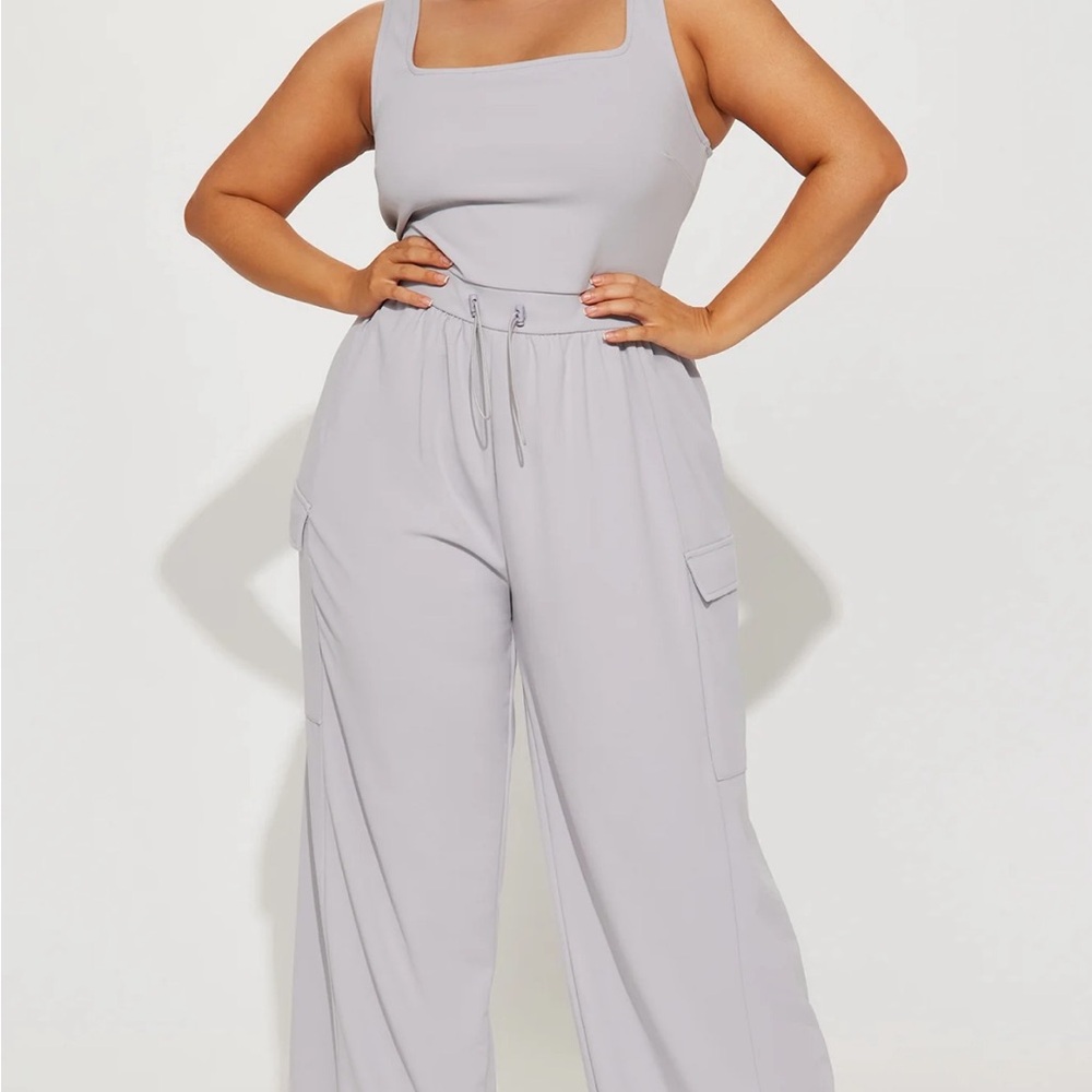 Cute & Comfy Grey Cargo Jumpsuit